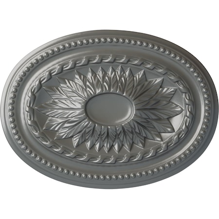 Ekena Millwork Saverne Ceiling Medallion, Hand-Painted Silver, 18 1/2"W x 13 1/2"H x 1 7/8"P CM18SASLS